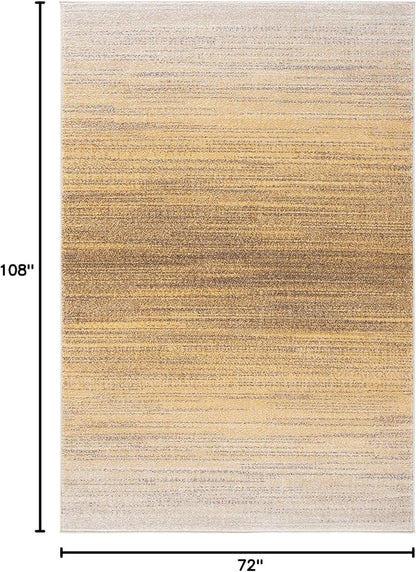 SAFAVIEH Adirondack Collection Area Rug - 6' x 9', Gold & Ivory, Modern Ombre Design, Non-Shedding & Easy Care, Ideal for High Traffic Areas in Living Room, Bedroom (ADR142D)