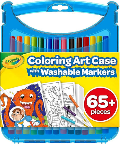 Crayola Super Tips Coloring Art Case with Coloring Pages, Kids Gift, 65+ Pieces, Packaging May Vary