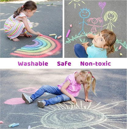 JOYIN 150 Pcs Sidewalk Chalk Set in 30 Packs, 5 Colors, Giant Box Non-Toxic Jumbo Washable Chalk for Outdoor Art Play, Painting on Chalkboard, Kitchen, Blackboard, Playground, Outdoor