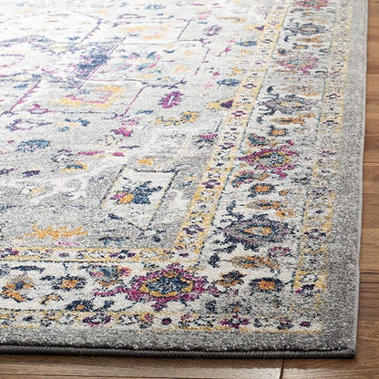 SAFAVIEH Evoke Collection 2'2" x 7' Grey/Grey EVK275H Oriental Medallion Distressed Non-Shedding Living Room Entryway Foyer Hallway Bedroom Runner Rug