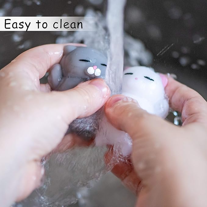 Nutty Toys Squishy Cat Set - 2" Soft Silicone Kawaii Kitties, Top Stress Relief Toy 2026, Unique Kids & Adults Egg Filler Gift Idea, Best Teenage Girl, Teen Boy & Tween Easter Basket Stuffers Present