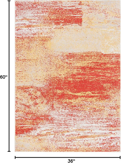 SAFAVIEH Adirondack Collection Accent Rug - 3' x 5', Rust & Gold, Modern Abstract Design, Non-Shedding & Easy Care, Ideal for High Traffic Areas in Entryway, Living Room, Bedroom (ADR112P)