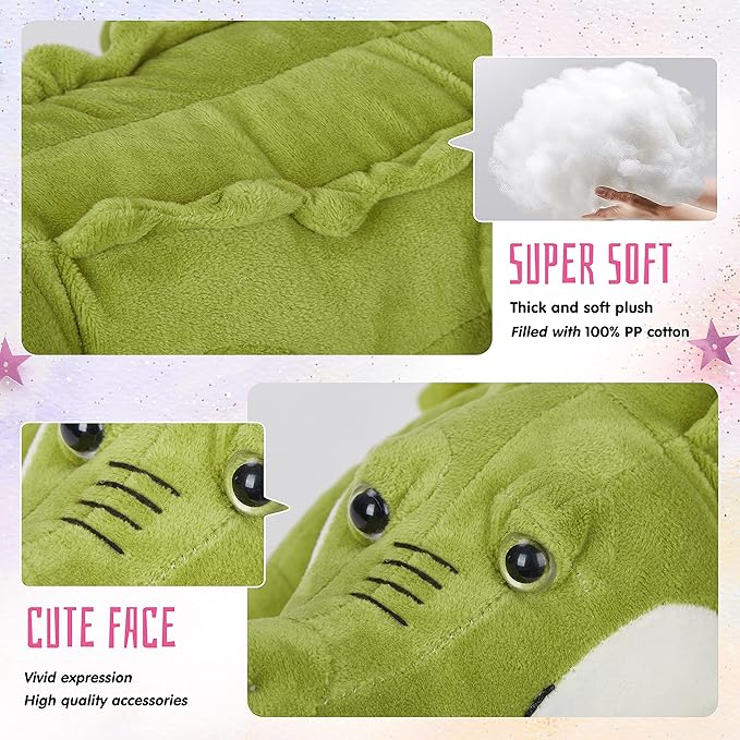 Athoinsu Cute Alligator Stuffed Animal Hugging Soft Realistic Crocodile Plush Toy Pillow Birthday Children's Day Christmas for Toddler Kids Boys, 18.5''