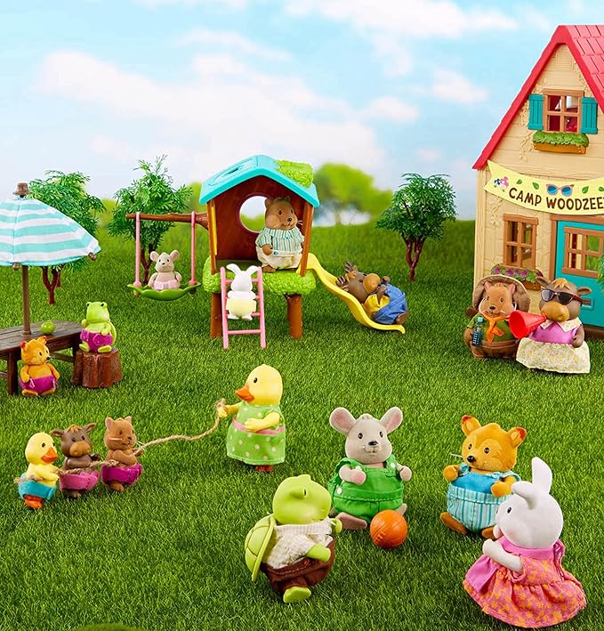Li’l Woodzeez – 11 Pcs Tree House Playset for Doll Figures – Playhouse Playset with Ladder, Swing & More Accessories – Pretend Play Toy for Kids Age 3+