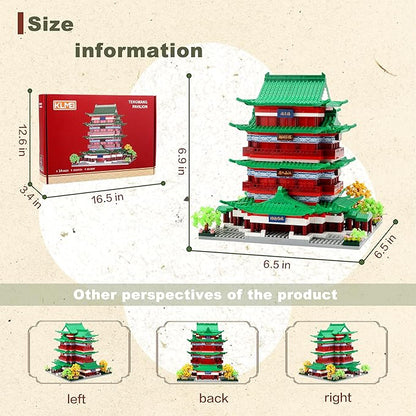 Chinese Ancient Architecture Micro Building Blocks Set - Tengwang Pavilion Model Kit, 2536 Pieces Creative Toy for Adults and Kids Ages 14+