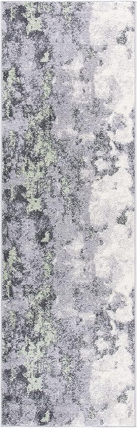 SAFAVIEH Adirondack Collection Runner Rug - 2'6" x 6', Green & Grey, Modern Abstract Design, Non-Shedding & Easy Care, Ideal for High Traffic Areas in Living Room, Bedroom (ADR134F)