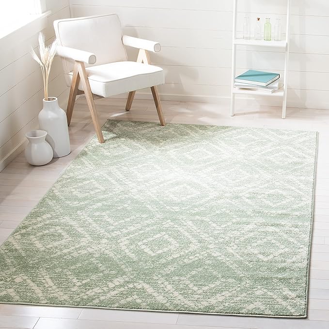 SAFAVIEH Adirondack Collection Accent Rug - 3' x 5', Green & Ivory, Modern Distressed Design, Non-Shedding & Easy Care, Ideal for High Traffic Areas in Entryway, Living Room, Bedroom (ADR131Y)