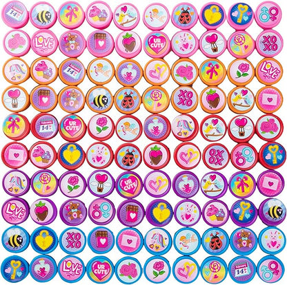 JOYIN 100 Pcs Valentine's Themes Stamper, 25 Designs Arts and Crafts Stamper for Valentines Day Party Favors, Classroom Exchanging Gifts, Classroom Holiday Reward Prizes