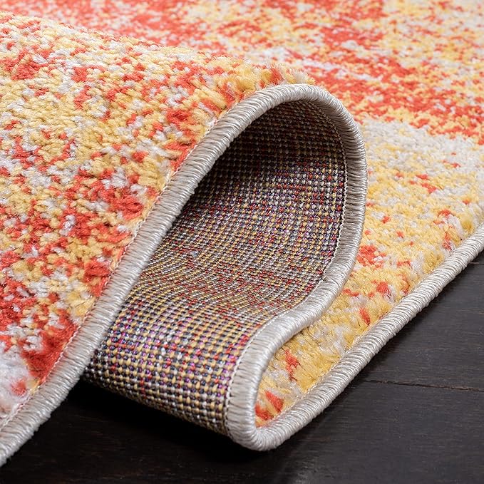 SAFAVIEH Adirondack Collection Runner Rug - 2'6" x 8', Rust & Gold, Modern Abstract Design, Non-Shedding & Easy Care, Ideal for High Traffic Areas in Living Room, Bedroom (ADR112P)