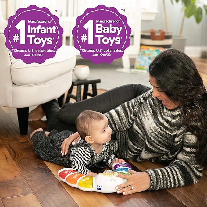 Baby Einstein Glow & Discover Light Bar Musical Toy, Activity Station, Sitting Up and Tummy Time Toy, Color and Animal Learning Toy, Infant Ages 3 Months+