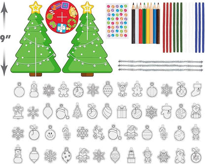 Shrinky Dinks Christmas Tree Kit, 50 Pre-Cut Shrinky Dinks Ornaments, Arts and Crafts, Kids Toys for Ages 5 Up by Just Play