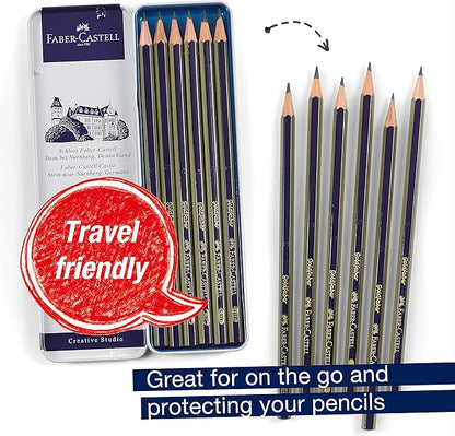 Faber-Castell Graphite Sketch Pencil Set - 6 Graphite Pencils (2H, HB, B, 2B, 4B, 6B), Drawing Pencils and Sketching Supplies