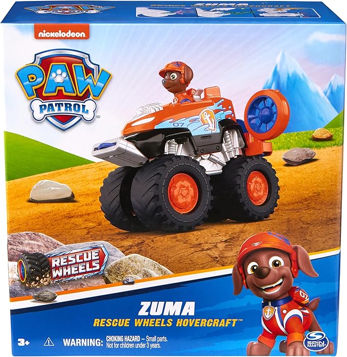 Paw Patrol: Rescue Wheels Zuma’s Hovercraft, Toy Truck with Projectile Launcher and Collectible Action Figure, Kids Toys for Boys & Girls Ages 3+