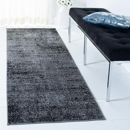 Safavieh Adirondack Collection Runner Rug - 2'6" x 10' Runner, Black & Ivory, Modern Abstract Design, Ideal for High Traffic Areas in Living Room, Bedroom, Dining (ADR130A-210)