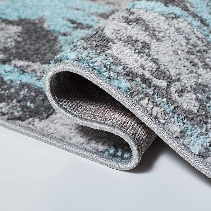 SAFAVIEH Adirondack Collection Area Rug - 9' x 12', Turquoise & Grey, Modern Abstract Design, Non-Shedding & Easy Care, Ideal for High Traffic Areas in Living Room, Bedroom (ADR134K)