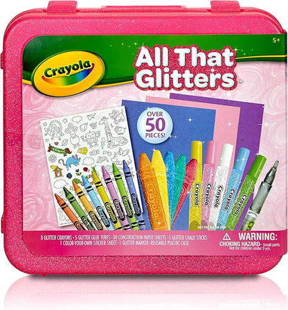 Crayola All That Glitters Art Case (50+pcs), Glitter Crayons & Coloring Supplies, Kids Art Set, Gifts for Girls & Boys, Ages 5+