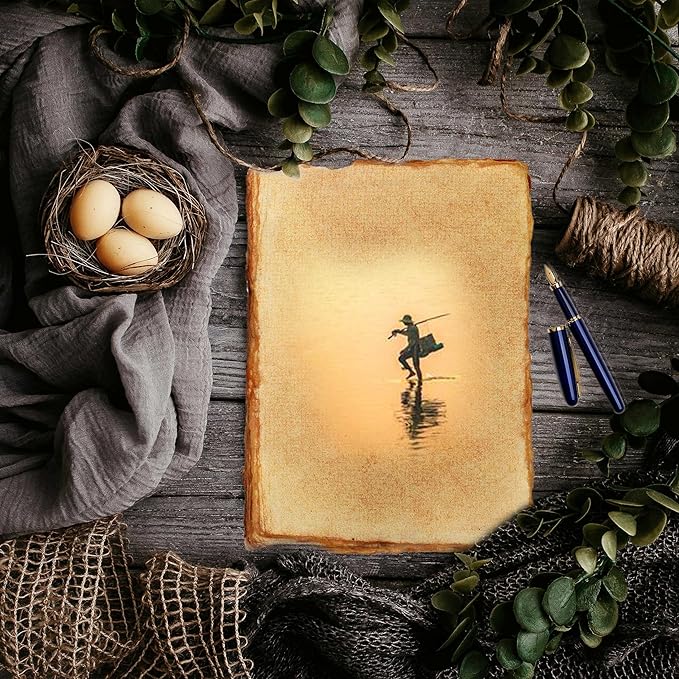 50 Pack Cotton Watercolor Paper with Deckle Edge 200 GSM Rough Textured Watercolor Paper for Writing (Anique, 9x12)