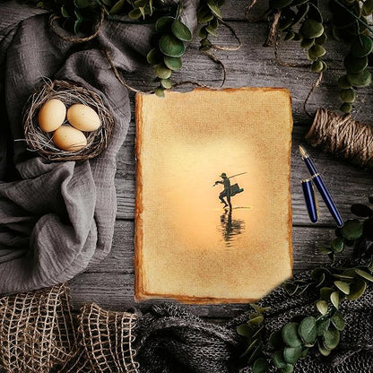 50 Pack Cotton Watercolor Paper with Deckle Edge 200 GSM Rough Textured Watercolor Paper for Writing (Anique, 9x12)