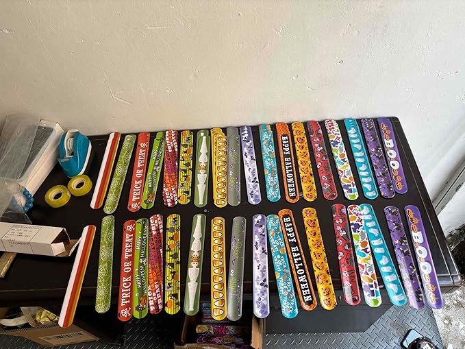 JOYIN 72 PCS Halloween Slap Bracelets for Kids, Halloween Bracelets Bulk for Girls Boys Gifts, Friendship Bracelets Snap Bracelets for Halloween Party Favors Goodie Bag Fillers, Classroom Favors