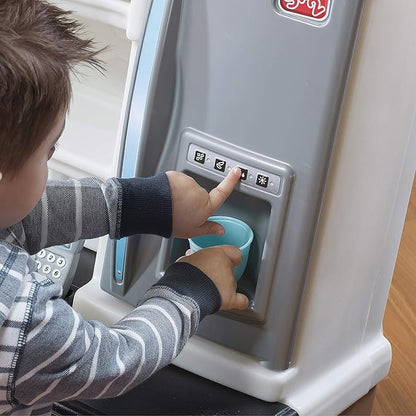 Step2 Lifestyle Custom Kids Kitchen Playset, Indoor/Outdoor Kitchenette, Interactive Play with Lights and Sounds, Made of Durable Plastic, 20 Piece Toy Accessories, Toddlers 2+ Years Old, Tan