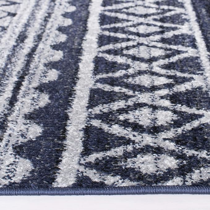 SAFAVIEH Adirondack Collection Runner Rug - 2'6" x 6', Ivory & Navy, Moroccan Boho Distressed Design, Non-Shedding & Easy Care, Ideal for High Traffic Areas in Living Room, Bedroom (ADR119M)