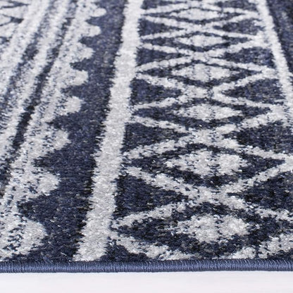 SAFAVIEH Adirondack Collection Runner Rug - 2'6" x 6', Ivory & Navy, Moroccan Boho Distressed Design, Non-Shedding & Easy Care, Ideal for High Traffic Areas in Living Room, Bedroom (ADR119M)