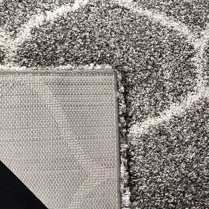 SAFAVIEH Hudson Shag Collection Runner Rug - 2'3" x 14', Grey & Ivory, Moroccan Trellis Design, Non-Shedding & Easy Care, 2-inch Thick Ideal for High Traffic Areas in Living Room, Bedroom (SGH280B)