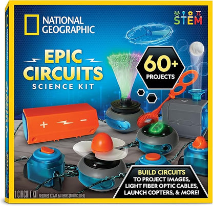 National Geographic Circuit Maker Kit - Electronics Kit for Kids with 60 Electrical Circuit Projects, Electric Circuit STEM Toy, Electronic Projects, Electrical Circuit Kit for Kids, Electricity Kit