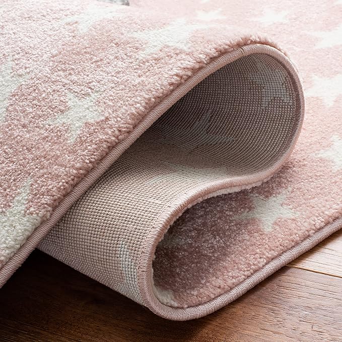 SAFAVIEH Carousel Kids Collection Runner Rug - 2' x 8', Pink & Grey, Non-Shedding & Easy Care, Ideal for High Traffic Areas for Boys & Girls in Playroom, Nursery, Bedroom (CRK135U)