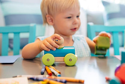 3 Piece Tegu Magnetic Racer Building Block Set, Purple