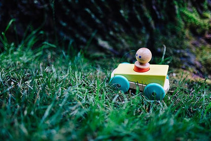 3 Piece Tegu Magnetic Racer Building Block Set, Yellow Big Top