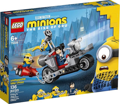 LEGO Minions Unstoppable Bike Chase (75549) Minions Toy Building Kit, with Bob, Stuart and Gru Minion Figures, Makes a Great Birthday Present for Minions Fans (136 Pieces)