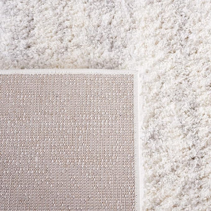 SAFAVIEH Berber Shag Collection Runner Rug - 2'3" x 8', Ivory & Light Grey, Non-Shedding & Easy Care, 1.2-inch Thick Ideal for High Traffic Areas in Living Room, Bedroom (BER563F)