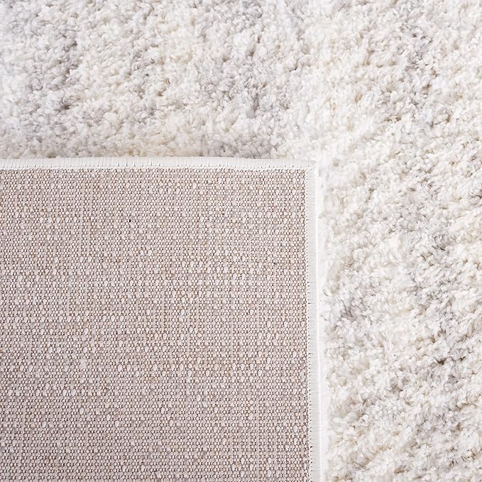 SAFAVIEH Berber Shag Collection Runner Rug - 2'3" x 8', Ivory & Light Grey, Non-Shedding & Easy Care, 1.2-inch Thick Ideal for High Traffic Areas in Living Room, Bedroom (BER563F)