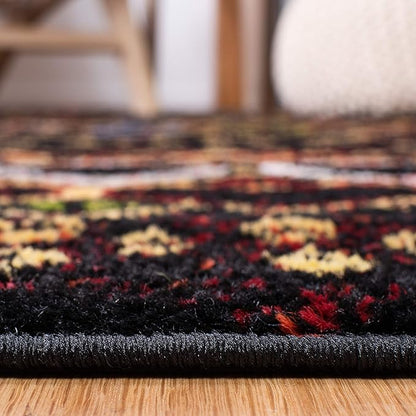 SAFAVIEH Amsterdam Collection Runner Rug - 2'3" x 10', Black & Multi, Moroccan Boho Design, Non-Shedding & Easy Care, Ideal for High Traffic Areas in Living Room, Bedroom (AMS108P)