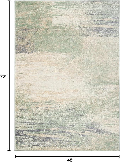 SAFAVIEH Adirondack Collection Accent Rug - 4' x 6', Ivory & Sage, Modern Abstract Design, Non-Shedding & Easy Care, Ideal for High Traffic Areas in Entryway, Living Room, Bedroom (ADR112W)