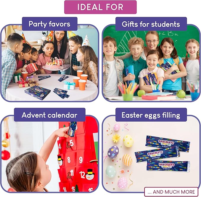 Pop It Bracelets and Keychains Kids Party Favors Pack 30 - BONNYCO | Goodie Bags Stuffers For Kids Fidget Toys Bulk, Birthday Party Favors for Kids Pinata Stuffers, Goody Bag Stuffers for Kids Pop Its