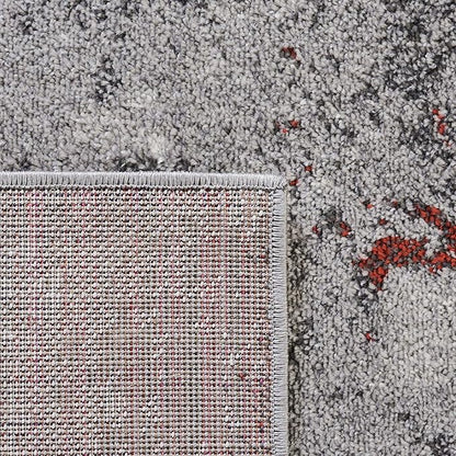 SAFAVIEH Adirondack Collection 6' Square Orange / Grey ADR134P Modern Abstract Non-Shedding Living Room Bedroom Dining Home Office Area Rug