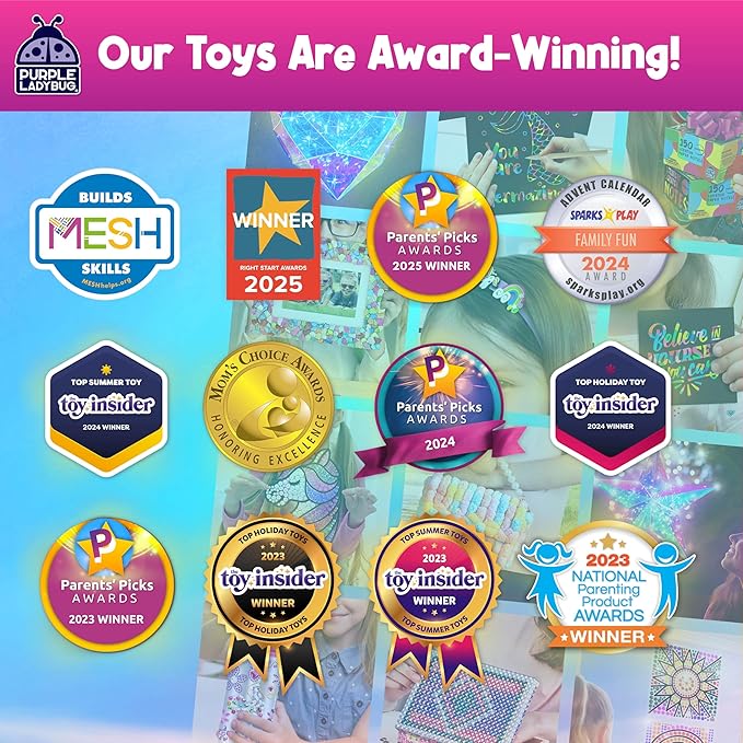 PURPLE LADYBUG Crystal Growing Kit for Kids - All-in-One Educational Gifts for Girls 8-12 Years Old, Crystal Making Experiment, Mermaid Theme STEM Kit for Girls, Fun Science Activity for Kids
