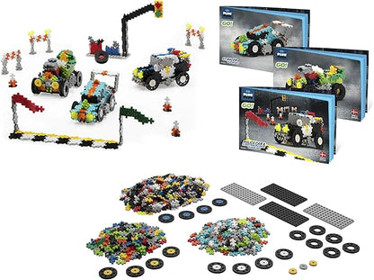 PLUS PLUS - GO! Street Racing Super Set - 900 Pieces - Model Vehicle Building Stem/Steam Toy, Interlocking Mini Puzzle Blocks for Kids