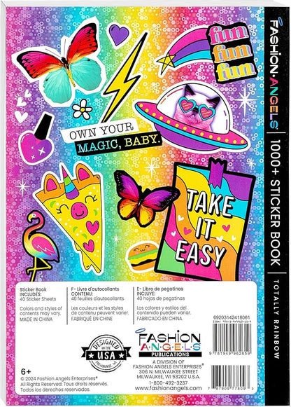 Fashion Angels 1,000+ Totally Rainbow Sticker Book, Includes Fun & Colorful Craft Stickers, Ideal for Accessorizing Kids & Teens Notebooks, Journals & More