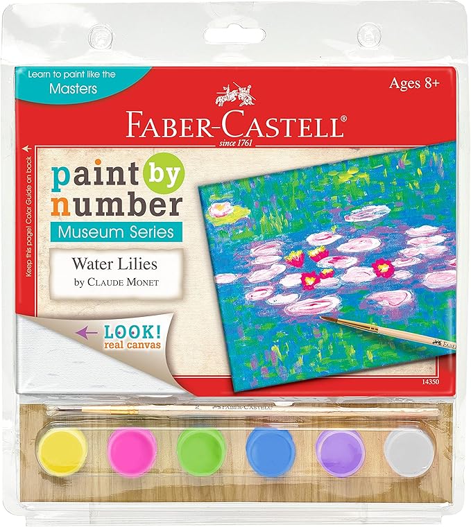 Faber-Castell Museum Series Paint by Numbers - Claude Monet Water Lilies - Number Painting for Kids and Adult Beginners, 1 Count (Pack of 1)