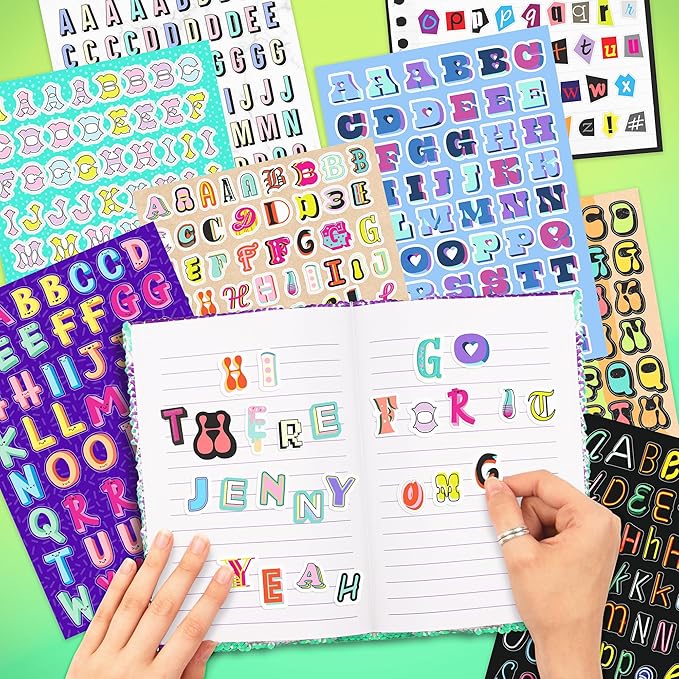 Fashion Angels 2,000+ Alphabet Sticker Book, Includes Fun & Colorful Craft Letter Stickers, Ideal for Accessorizing Kids & Teens Notebooks, Journals & More