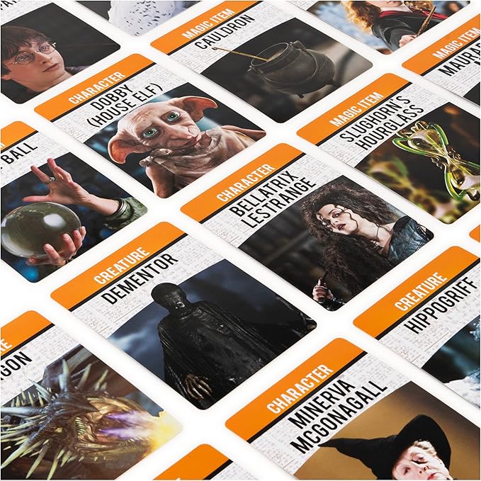 Hedbanz, Harry Potter Wizarding World 2022 Edition with New Cards Family Board Game Gift Toy Merchandise Books Movies Card Game House Headbands, for Adults & Kids Ages 6 and up