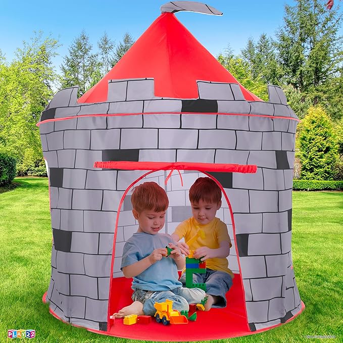 Play22 Kids Play Tent Knight Castle - Portable Pop Up Tent - Foldable into Carrying Bag - Childrens Play for Indoor & Outdoor Use - Playhouse for Boys & Girls