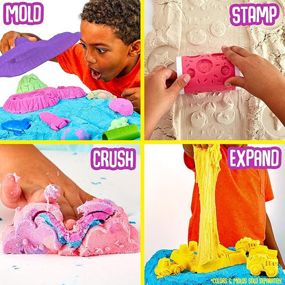 by Horizon Group USA, 1.5 Lbs of Stretchable, Expandable, Moldable Cloud Slime, Non Stick, Slimy Play in A Reusable Bucket, Sand- A Sensory Activity