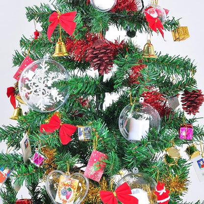 Clear Christmas Ornaments,Pack of 10 Individual 100mm Clear Plastic Ornaments for Crafts by S SEEKINGTAG