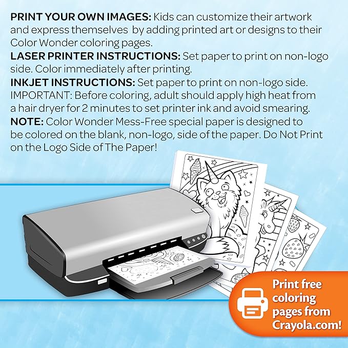 Crayola Color Wonder Mess Free Coloring Kit (120ct), 100 Coloring Pages, 20 Mini Markers, Travel Activity, Toddler Gift, 3+