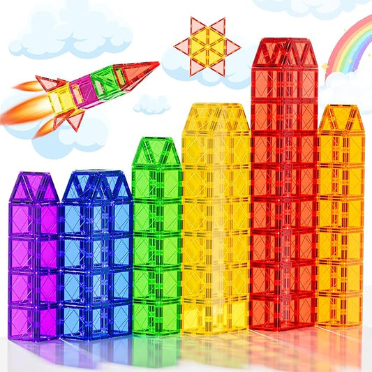 Magnetic Tiles Toys for 3 4 5 6 7 8 Year Old Boy Girls Kids Beginner Set,Magnetic Building Blocks Learning Toys for Toddlers Age 2-4 3-5 4-5 5-6 6-8 Birthday Christmas Ideas (20PCS Colourful)