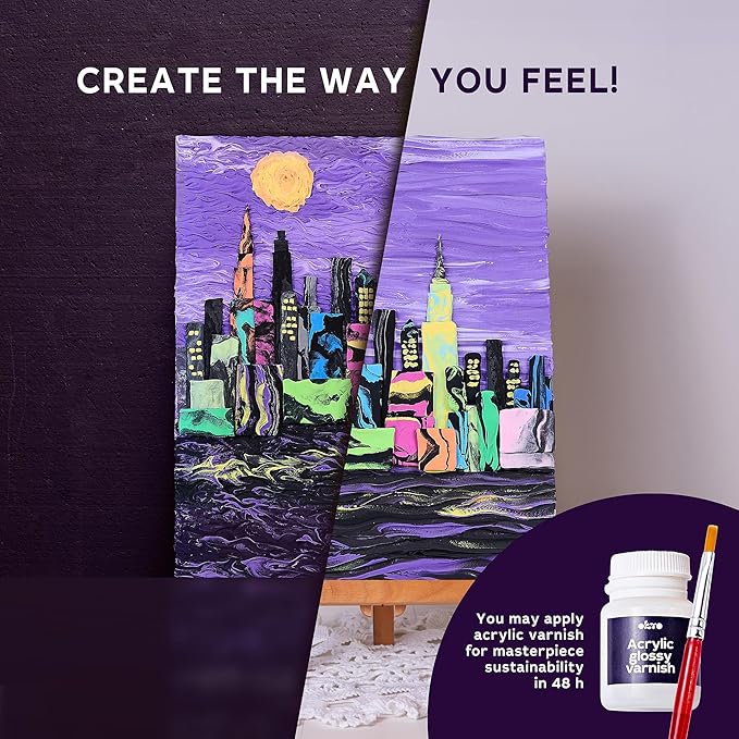 OKTO New York Skyline - DIY 3D Painting 30x40cm Air Dry Clay Kit - Ideal Crafts for Adults and Kids, Perfect for Creative Art Projects and Home Décor